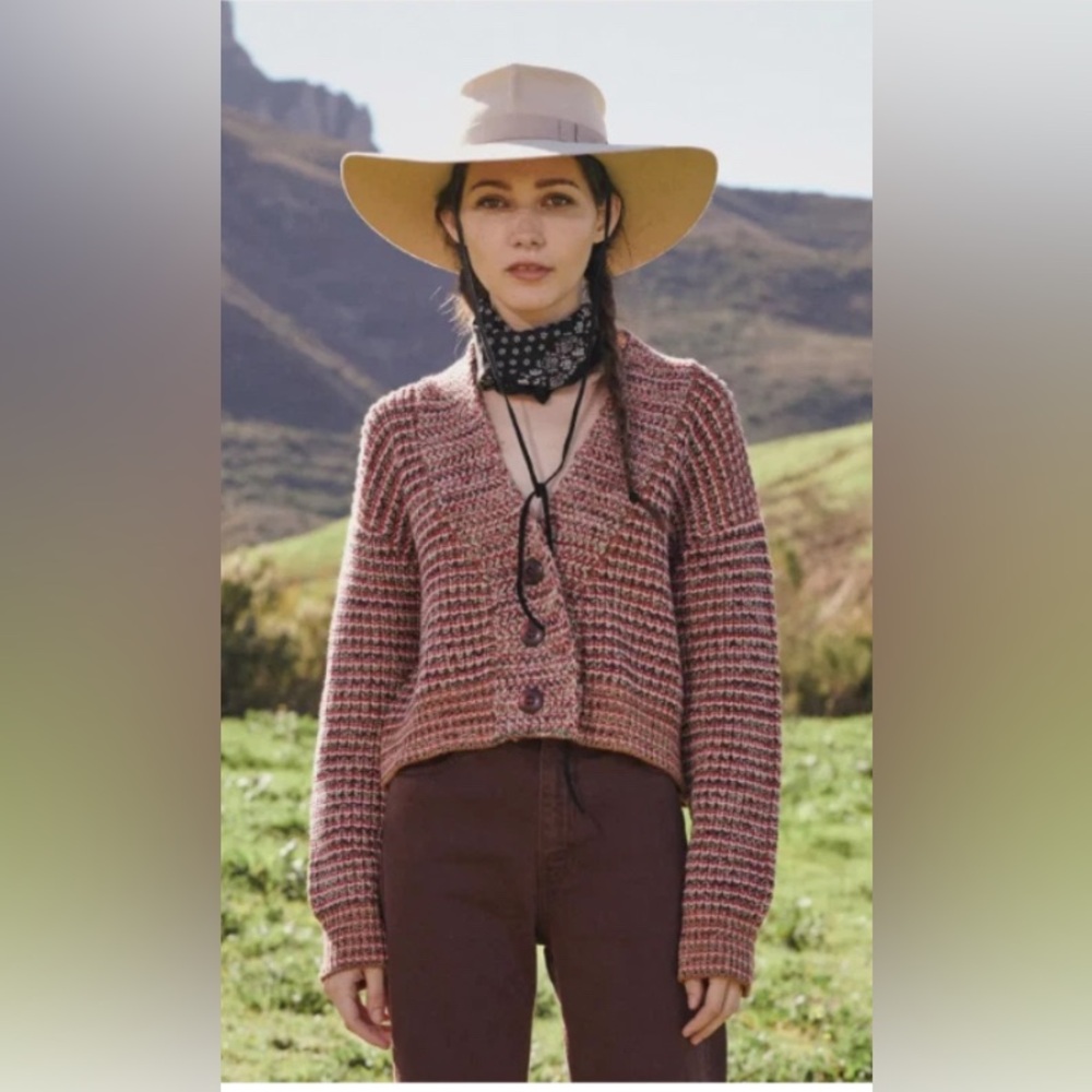 The GREAT. Cozy Striped cardigan size 0
